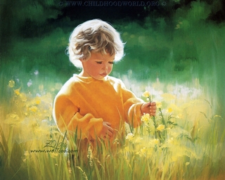 «Ребёнок в поле» (усл. название) | Donald Zolan Art | Холст, масло